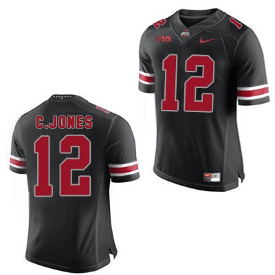 Men's NCAA Ohio State Buckeyes Cardale Jones #12 College Stitched Authentic Nike Black Football Jersey GN20P40GV